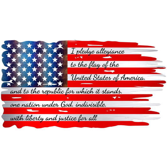 Tattered Pledge of Allegiance Flag - UV Printed